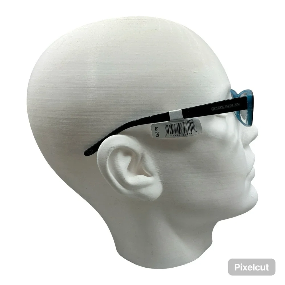 Hard Candy HC03‎ BLK Eyeglasses Frames Black Teal Rectangular 53-16-135